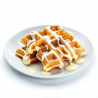 Gofres con chocolate blanco