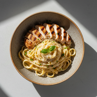 FETTUCCINE ALFREDO CU PUI