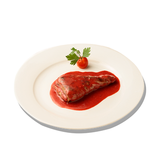 Muschiulet de porc impanat cu fructe de padure