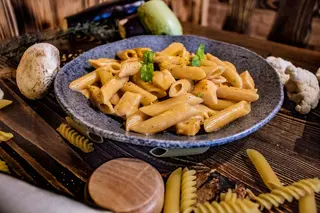 Penne with salmon