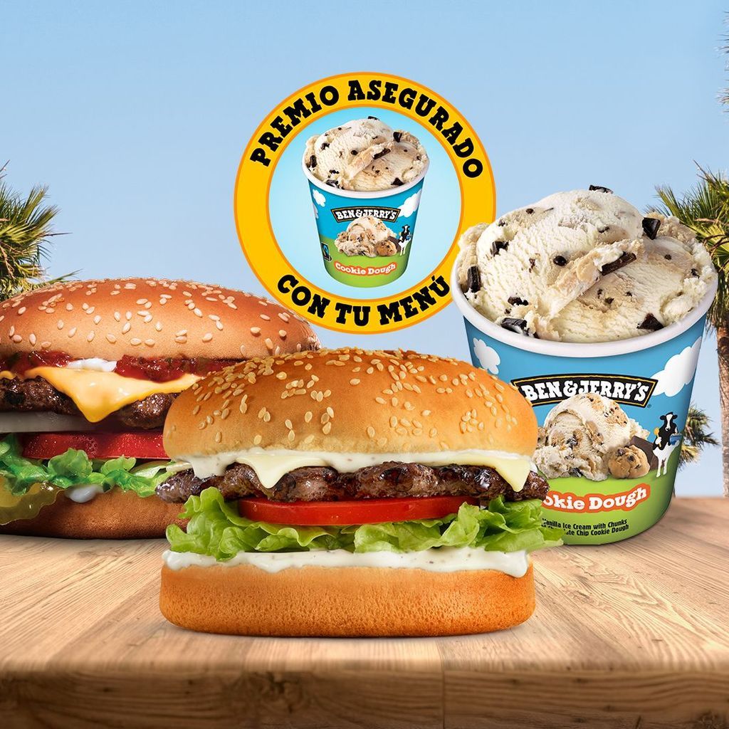 Combo Burger para 2 + Ben&Jerry’s PREMIO ASEGURADO CON Ben & Jerry´s