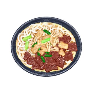 Spaghetti di riso con frattaglie di maiale