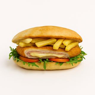 Panino cordon bleu e patatine