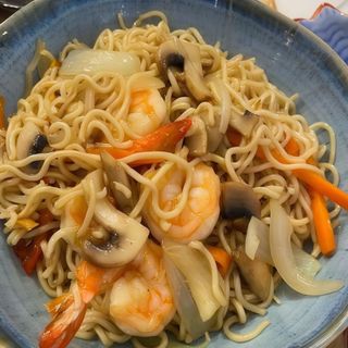 yaki soba amb gambes