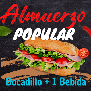 Almuerzo Popular (Bocadillo+Bebida)