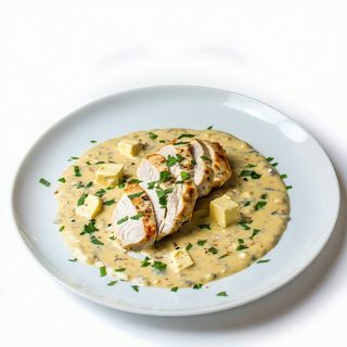 Pui în sos cremos