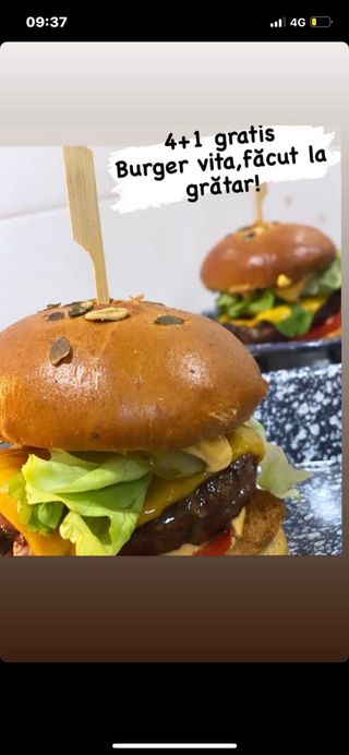 4 + 1 Gratis Burger de Vita Black Angus cu Cartofi Prajiti 