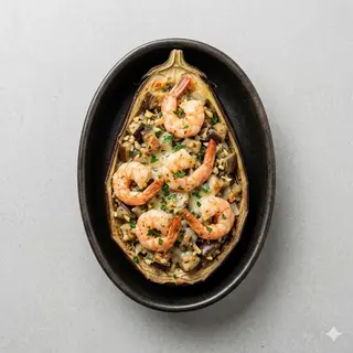 Berenjena con Langostino