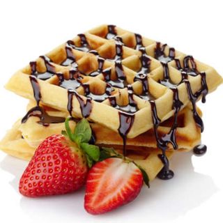 Gofre con chocolate y fresa 