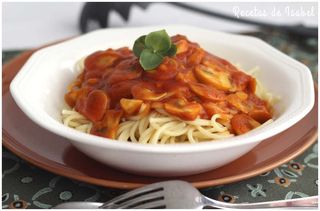 Pasta Con Salsa Champiñones