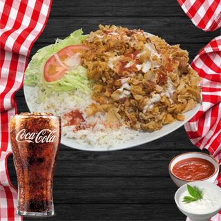 Menú Plato Kebab Con Ensalada Y Arroz
