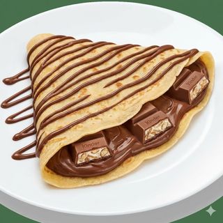 Crepes Kinder cereali, crema di pistacchio, lampone, fragole e miele