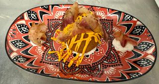 Arancino carbonara 2.0 con salsa cheddar