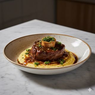 Ossobuco de ternera con polenta