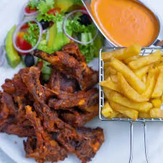 Special Goat Ribs With Chips