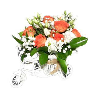 Tricicleta veselă cu flori