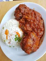White Rice Pepper Sauce and Chicken