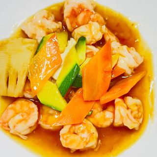 143 Gamberi con verdure miste