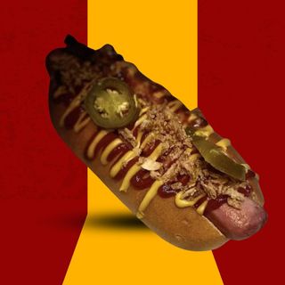 Perrito mexicano con patatas fritas grandes