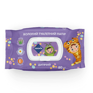 Папір туалетний «Премія» вологий дитячий (80шт)