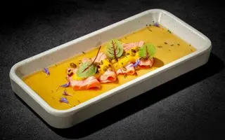 178. Carpaccio salmone flambe - 4 pezzi