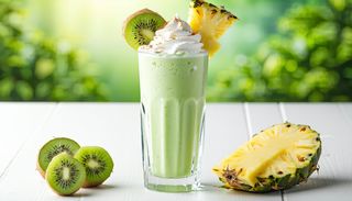 Milkshake fruit ninja cu kiwi si ananas
