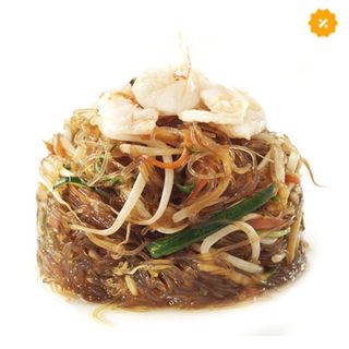 Spaghetti di soia con gamberi