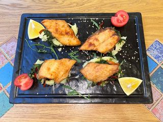 Տապակած իշխանի ֆիլե կարտոֆիլի պյուրեով 