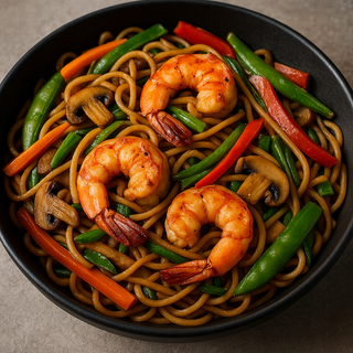 77 Noodles gamberi e verdure