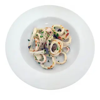 Calamar salteado con pimiento