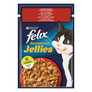 FELIX Sensations Jellies  з яловичиною у томатному желе 85г