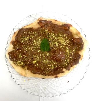 Mini pizza de nutella con pistacho