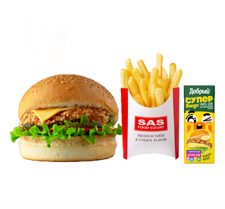 Կոմբո 45 հավով բուրգեր + ֆրի + հյութ