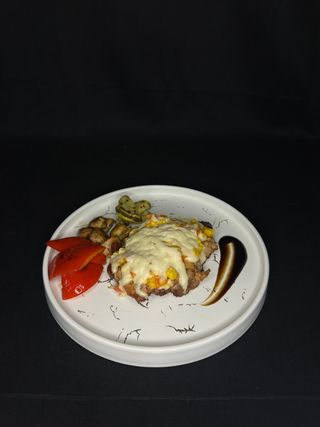 Печене курча з овочами (500г)