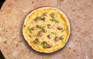 Pizza de carrillera al curry Thai