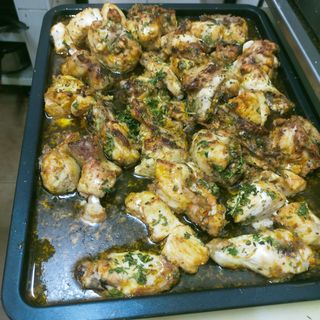 Pollo al ajillo al horno 