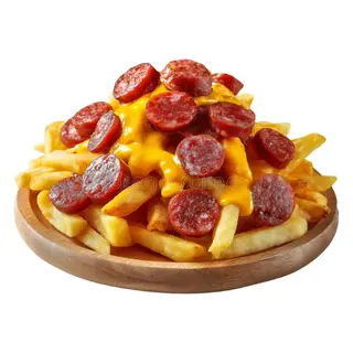 Patatas Frita Con Queso Y Calabresa