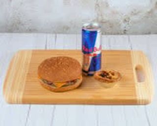 Burger + Molhos + Pastel de Nata+ RedBull