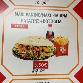 Menù maxi panino kebab