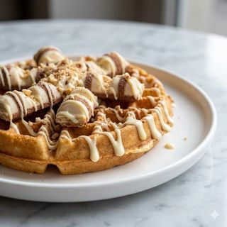 Waffle al Kinder Bueno bianco