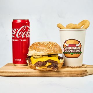 Chicago Truffle Double + Onion rings + Coca-Cola 330ml