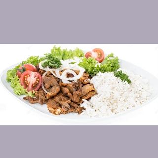 Kebab piatto con riso