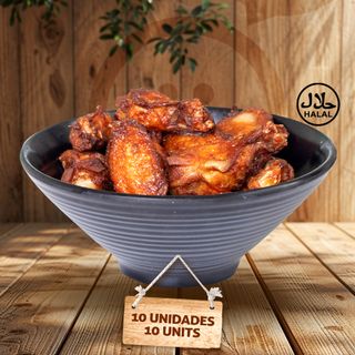 Alitas de pollo con salsa bbq halal (10 uds.)