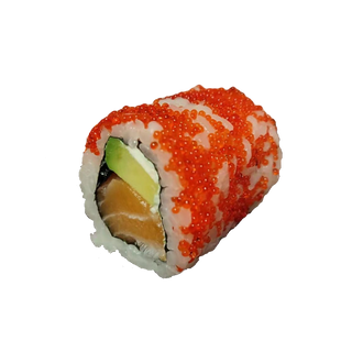 62.Ura Tobiko De Tobiko naranja con salmón (8 Pzs.)