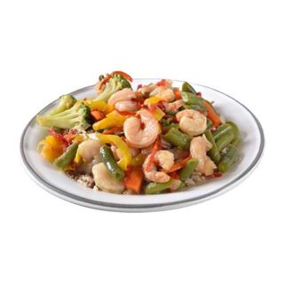 Langostinos con cebolla salteado con salsa de ostra  (12 uds.)