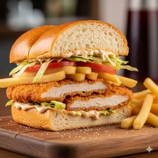 Pollo impanato con patatine