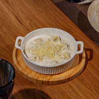 მინი ხინკალი  ნაღების სოუსით