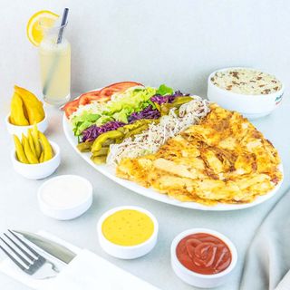 Meniu farfurie mare cu orez pui