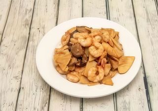 Gamberetti con Funghi e Bambù