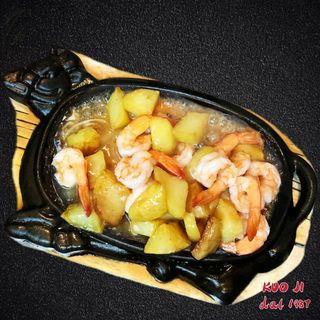 51b -Gamberetti con patate alla piastra